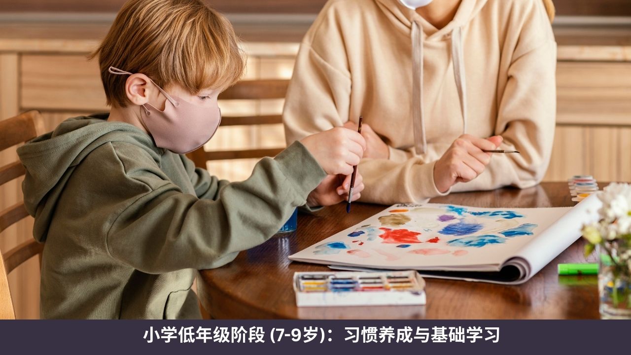 小学低年级阶段 (7-9岁)：习惯养成与基础学习