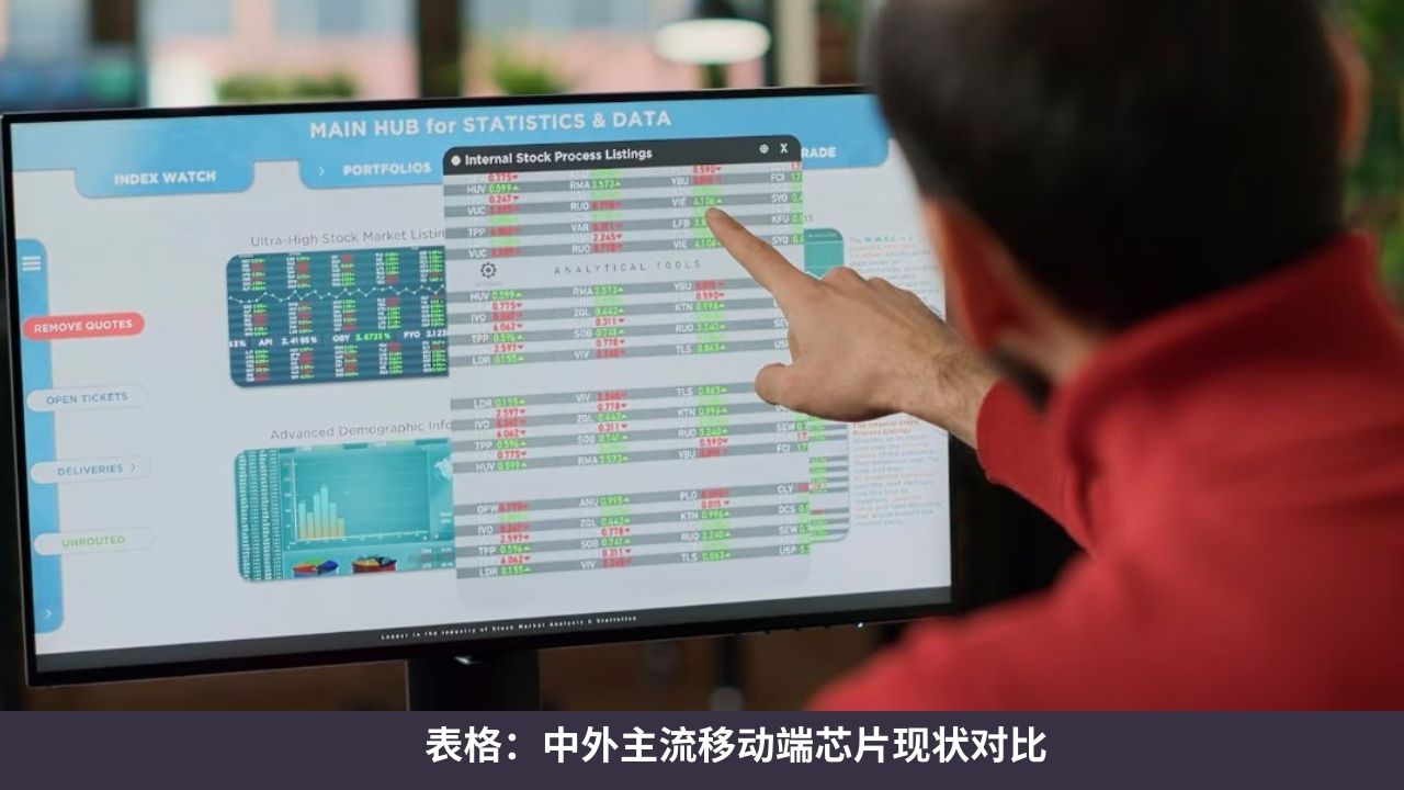 表格：中外主流移动端芯片现状对比